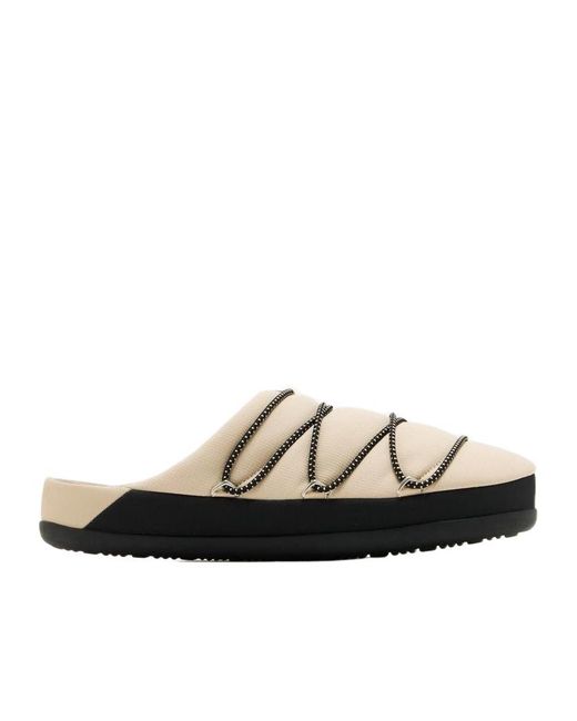 Moon Boot White Quilted Flat Slippers for men