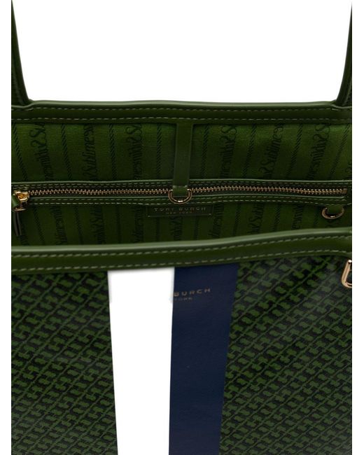 Tory Burch Green The Racer Tote Bag