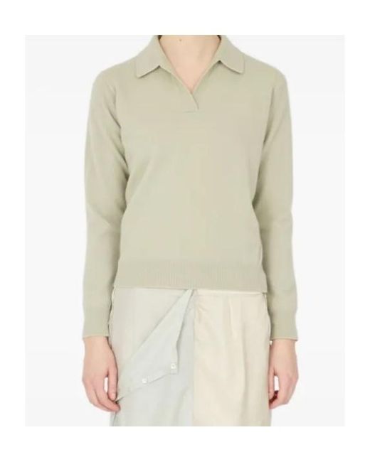 Maison Margiela White V-Neck Knitted Jumper