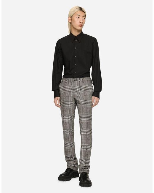 Dolce & Gabbana Gray Prince Of Wales Tailored Trousers for men