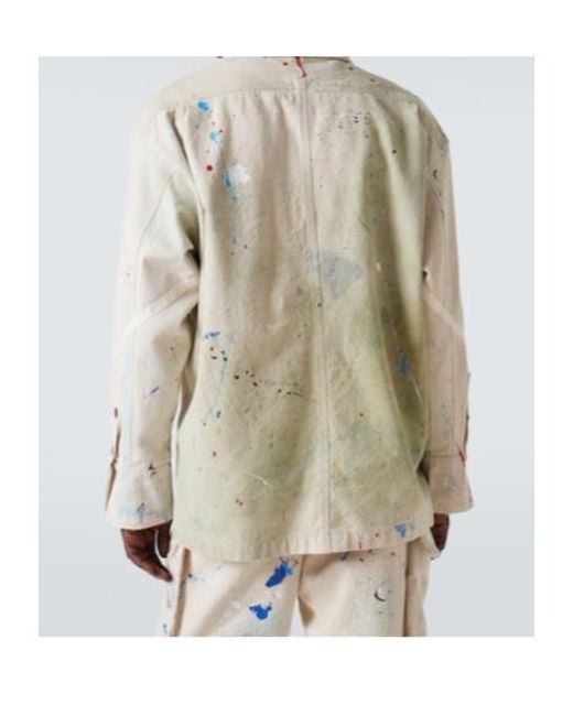 Greg Lauren White Button-Down Casual Jacket for men