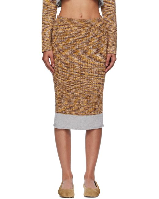 Baserange Natural Ribbed Knit Skirt