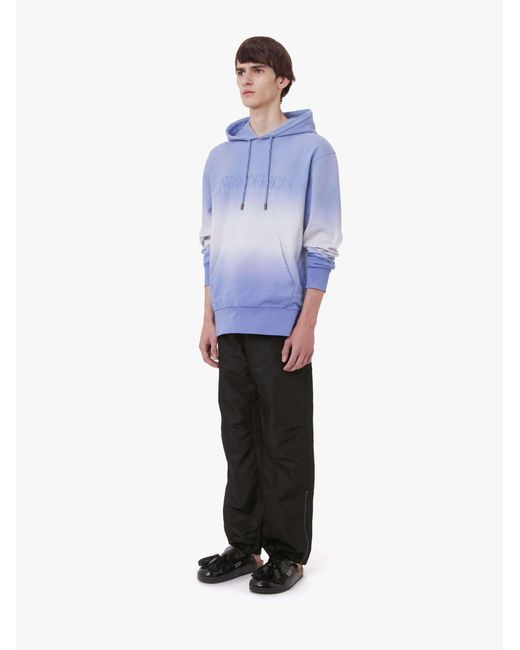 J.W. Anderson Blue Jw Anderson Logo Embroidered Drawstring Hoodie for men