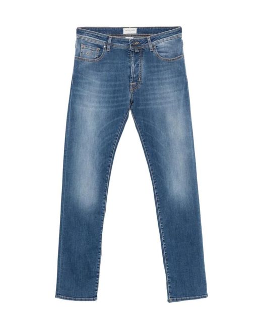 Jacob Cohen Blue Bard Logo-Patch Slim-Fit Denim Jeans for men