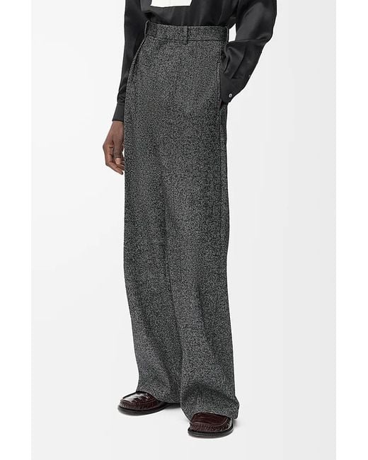 Loewe Gray Wide-Leg Twill Trousers for men