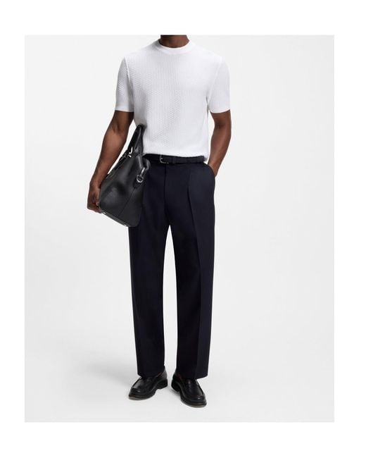 Boss White Boss Short-Sleeved Knitted Top for men