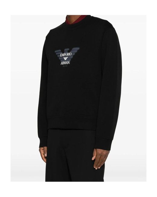 Emporio Armani Blue Double Jersey Sweatshirt With Logo for men