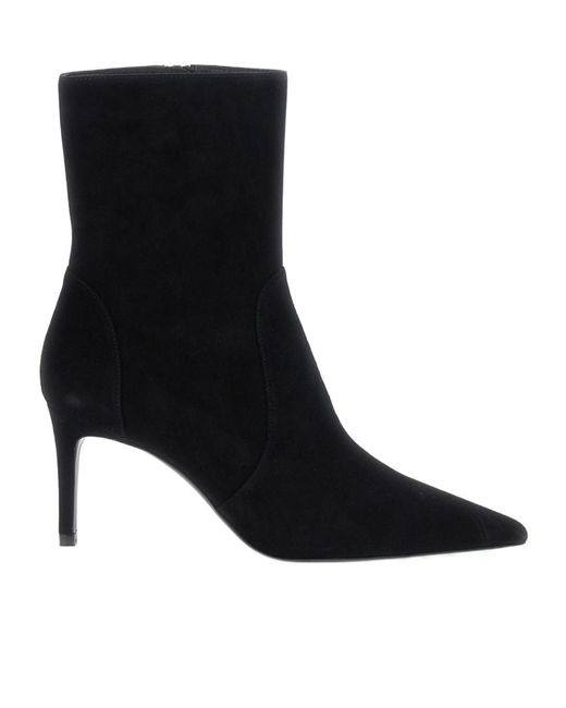 Stuart Weitzman Black Zipper Ankle Boots