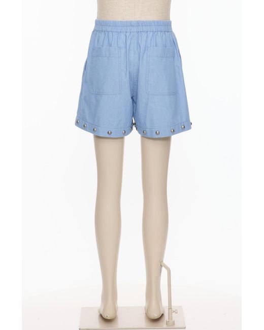 Valentino Blue Stud Detailed Denim Shorts for men