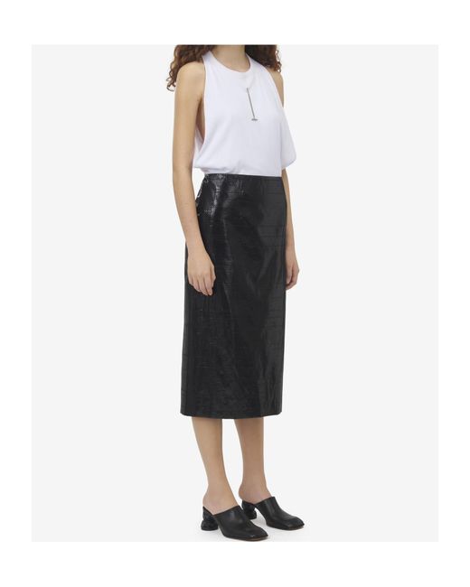 McQueen Black Tarpaulin Pencil Skirt