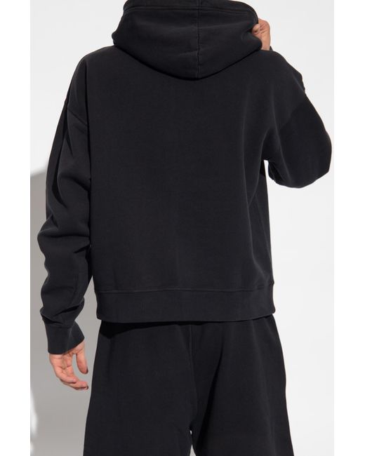 DSquared² Blue Logo Printed Drawstring Hoodie for men