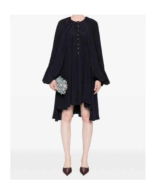 Lanvin Blue Wide Leg Pleated Dress