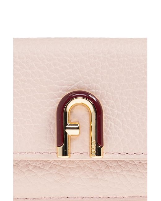 Furla Pink Idea Logo Plaque Small Wallet