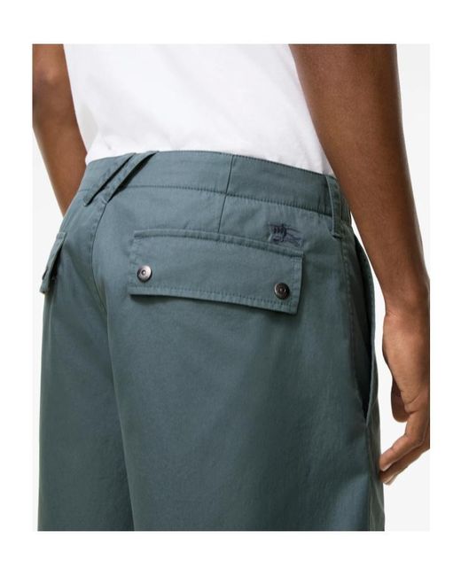 Burberry Green Tropical Gabardine Chino Shorts for men