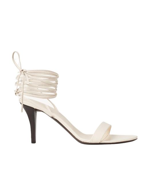 The Row White Strap-Up High-Heeled Sandals