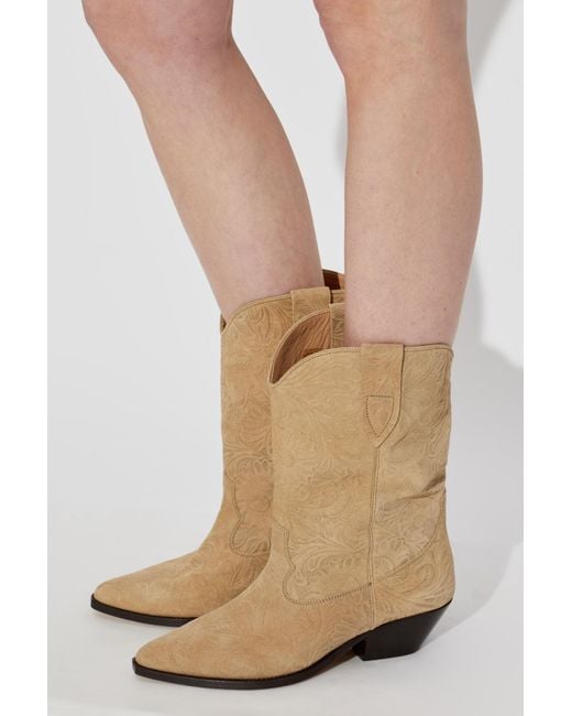 Isabel Marant Natural Duerto Embossed Ankle Boots
