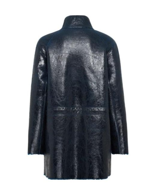 Fendi Blue Long Sleeved High-Neck Jacket