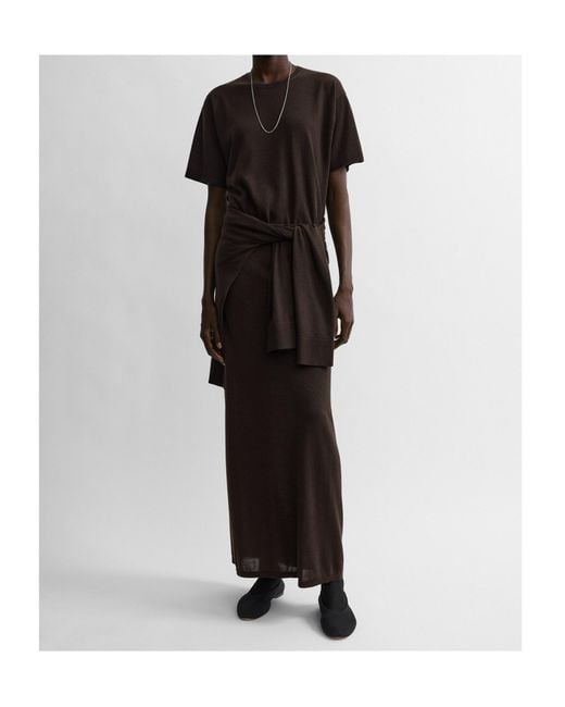 Totême  Brown Long Knit Skirt Fondante