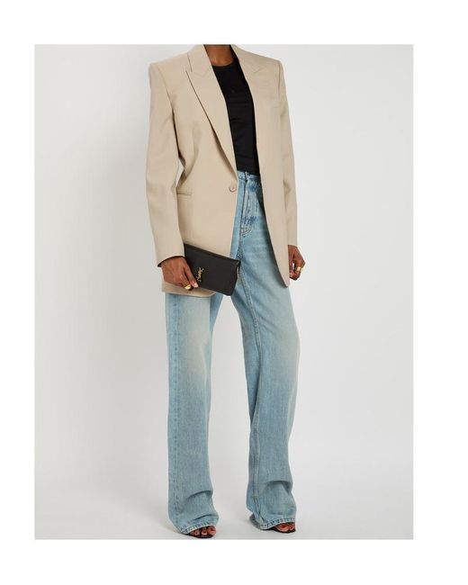 Saint Laurent Natural Wool Blazer Jacket