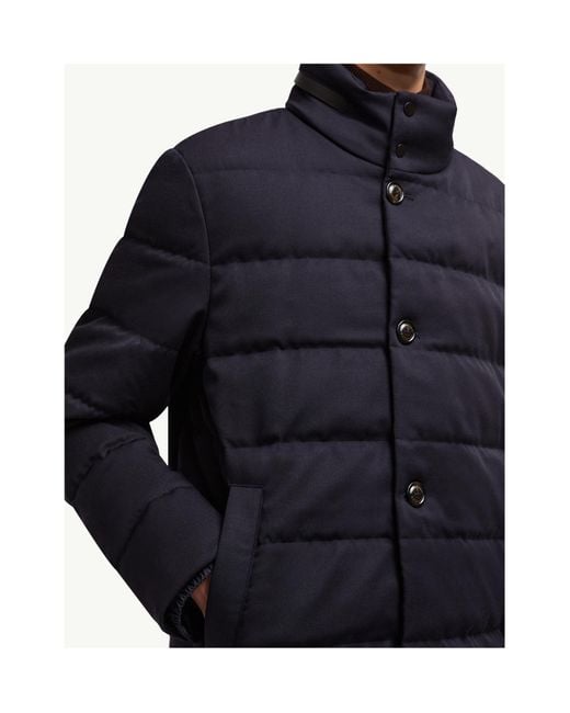 Moncler Blue Vallonpierre Hooded Long Padded Jacket for men