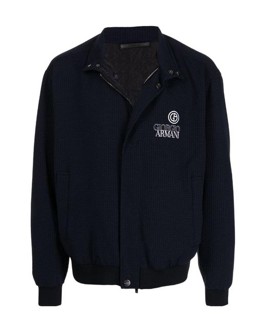 Giorgio Armani Blue Logo Details Casual Jacket for men