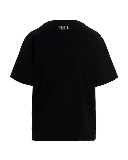 Khaite Black Mae Logo Patch Crewneck T-Shirt