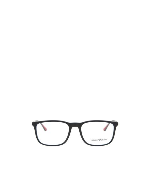 Emporio Armani White Rectangular Frame Glasses for men