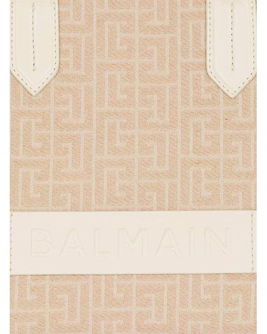 Balmain Natural B-Army 36 Monogrammed Tote Bag