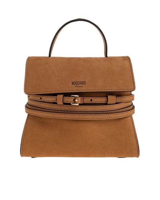 Moschino Brown Tie Me Handbag