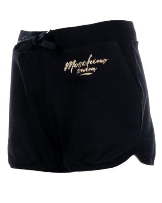Moschino Black Casual Lettered Shorts