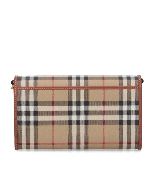 Burberry Brown Checked Chain-Linked Shoulder Bag