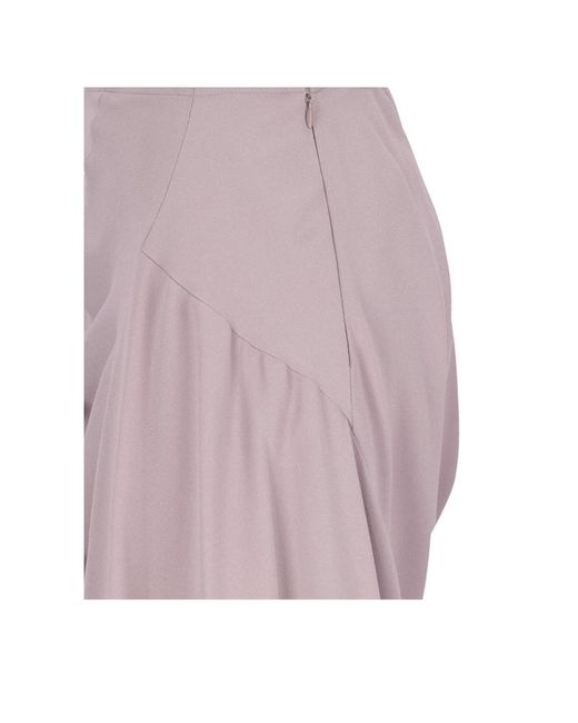 Dries Van Noten Purple Ruched High-Low Waist Skirt