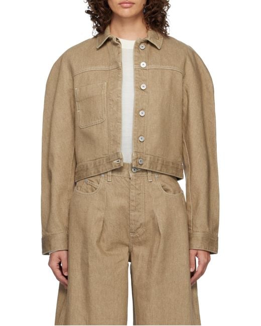 Jacquemus Natural Ovalo Cropped Denim Jacket