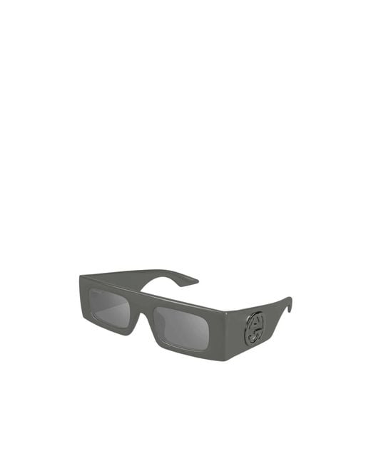 Gucci White Eyewear Rectangular Frame Sunglasses