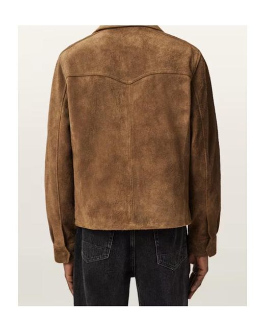 AllSaints Brown Dellcot Suede Jacket for men
