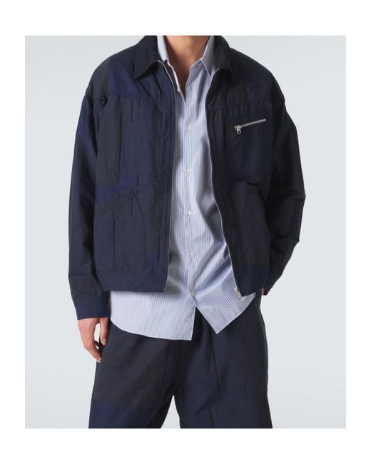 Comme des Garçons Blue Cotton Blend Long-Sleeved Jacket for men
