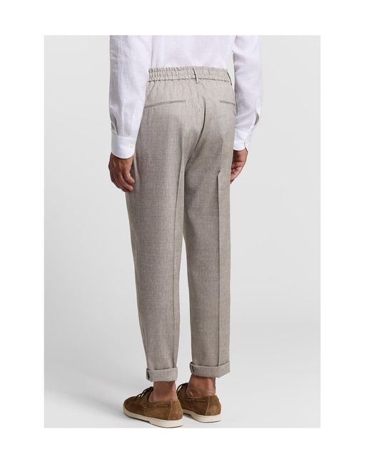Peserico Gray Drawstring Cuffed Trousers for men