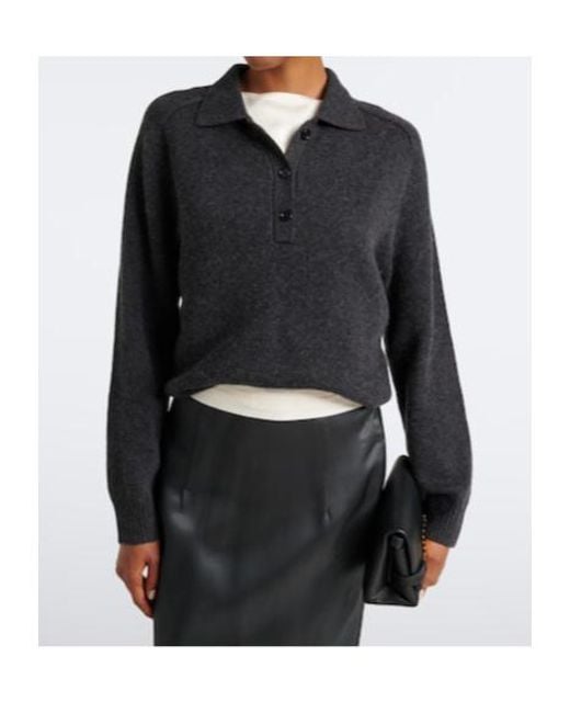 Jardin Des Orangers Blue Wool And Cashmere Polo Sweater