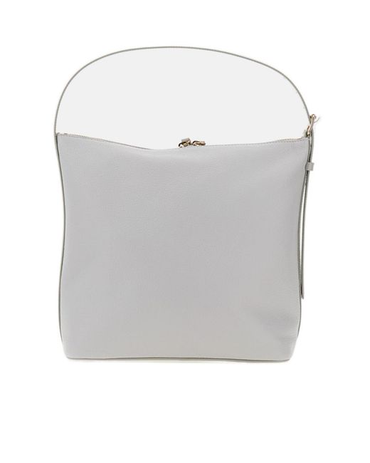 A.P.C. Gray Leather Shoulder Bag