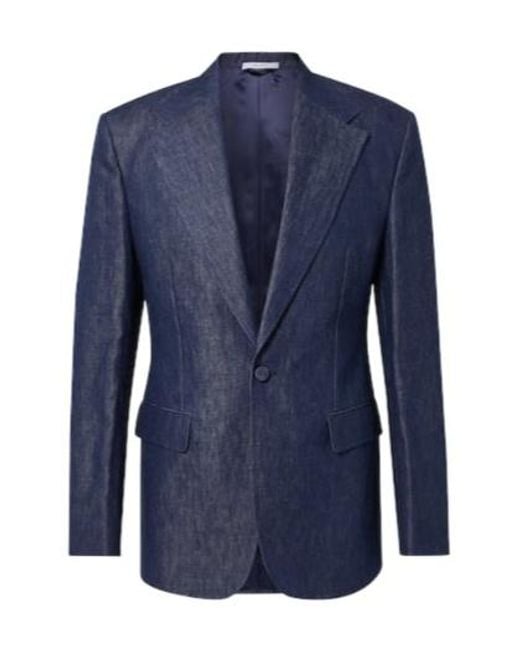 Gabriela Hearst Blue Cotton And Linen Blazer for men