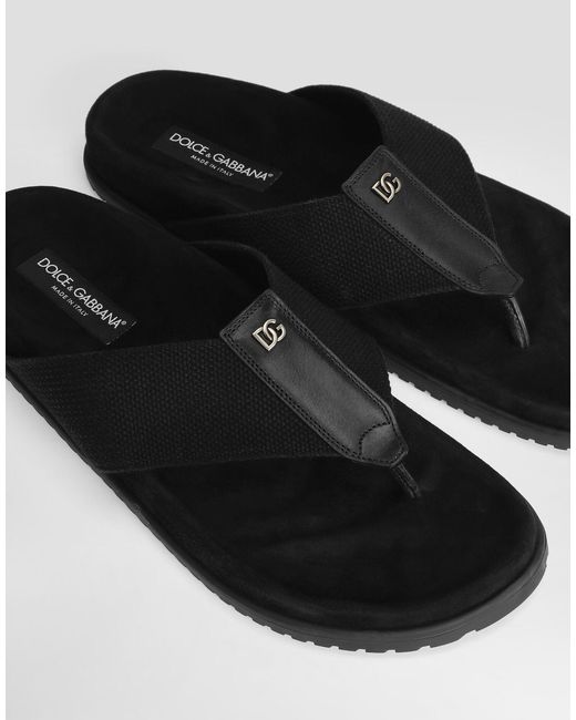 Dolce & Gabbana Multicolor Logo Plaque Flip-Flops for men