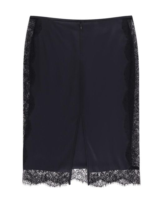 Tom Ford Blue Lace Detailed Zipped Skirt