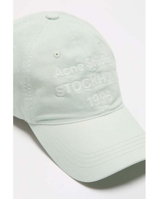 Acne White Washable Logo Baseball Cap for men