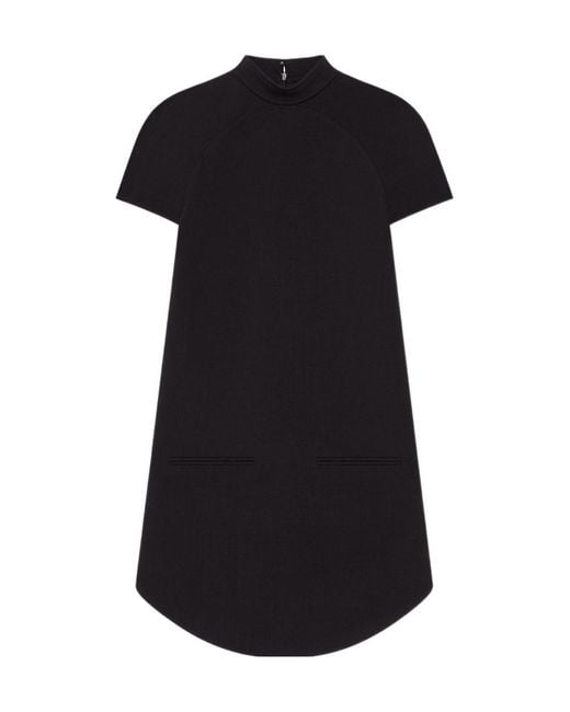 Courreges Black Funnel Neck Mini Dress