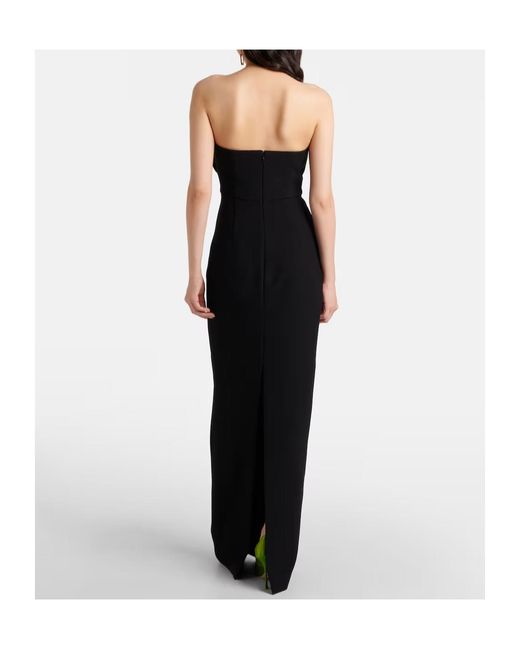 Roland Mouret Black Floral Corset Gown