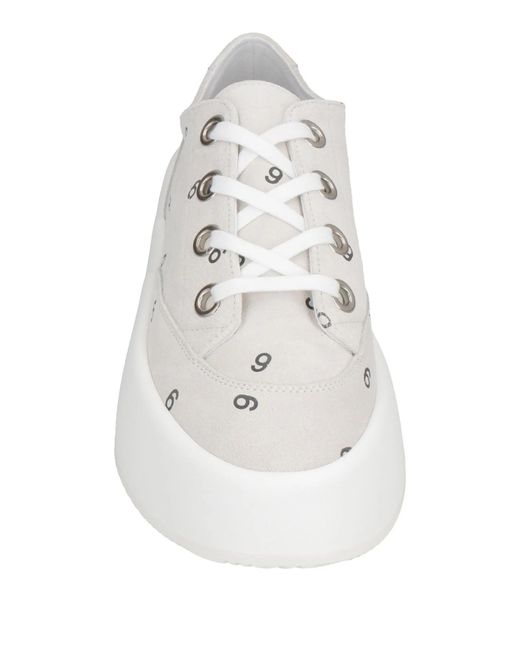 MM6 by Maison Margiela White Printed Low-Top Casual Shoes