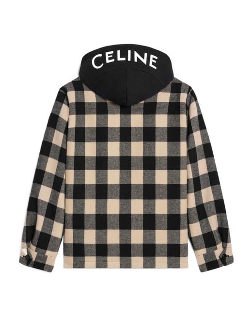 Céline Black Hooded Overshirt for men