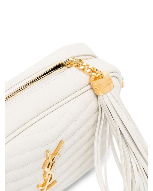 Saint Laurent White Lou Quilted Mini Shoulder Bag