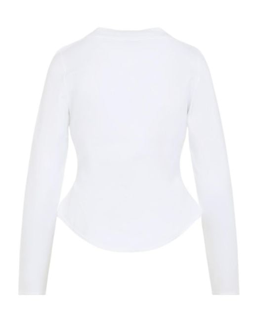 Alaïa White Alaïa Long-Sleeved T-Shirt