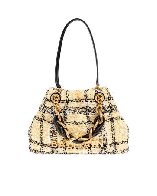 Balmain Metallic Soft Cabas Small Shopping Bag